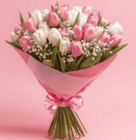 Pink and White Tulip
