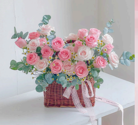 Pink Color Flora Basket
